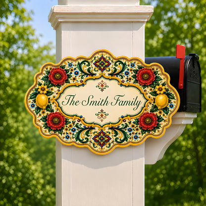 Mediterranean Style & Majolica Print La Dolce Vita - Personalized Custom Shaped Metal Sign-Myprintsy