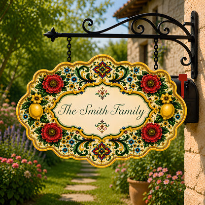 Mediterranean Style & Majolica Print La Dolce Vita - Personalized Custom Shaped Metal Sign-Myprintsy