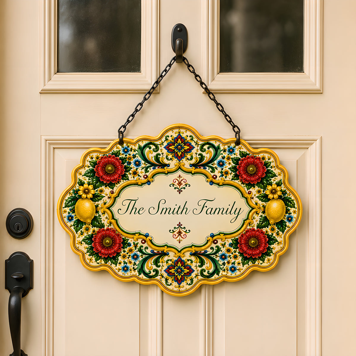 Mediterranean Style & Majolica Print La Dolce Vita - Personalized Custom Shaped Metal Sign-Myprintsy