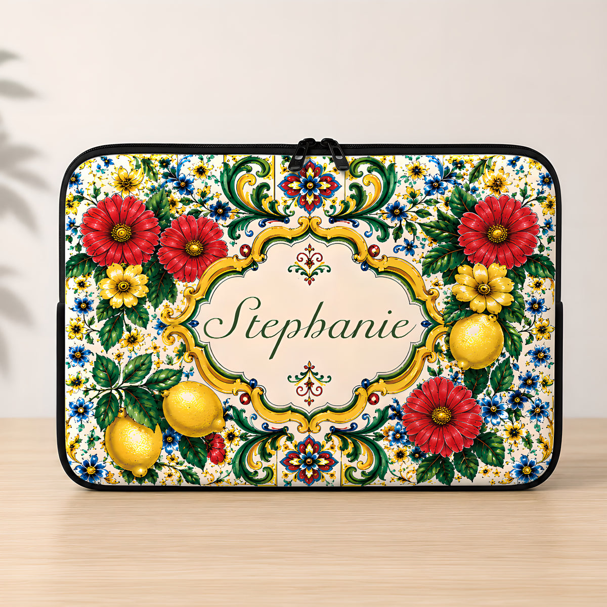Mediterranean Style & Majolica Print La Dolce Vita - Personalized Laptop Bag-Myprintsy