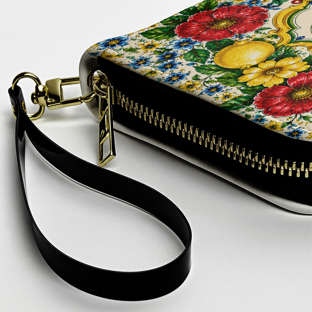 Mediterranean Style & Majolica Print La Dolce Vita - Personalized Leather Bag & Wallet Set-Myprintsy