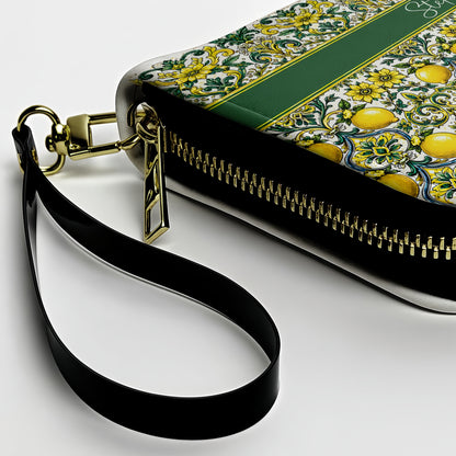 Mediterranean Style & Majolica Print Sun-Kissed Limoncello - Personalized Leather Bag & Wallet Set-Myprintsy
