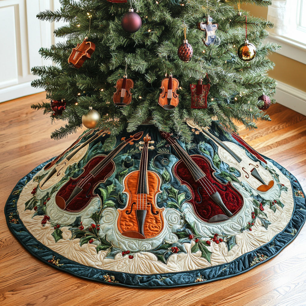Melodic Harmony Quilted Christmas Tree Skirt-Myprintsy