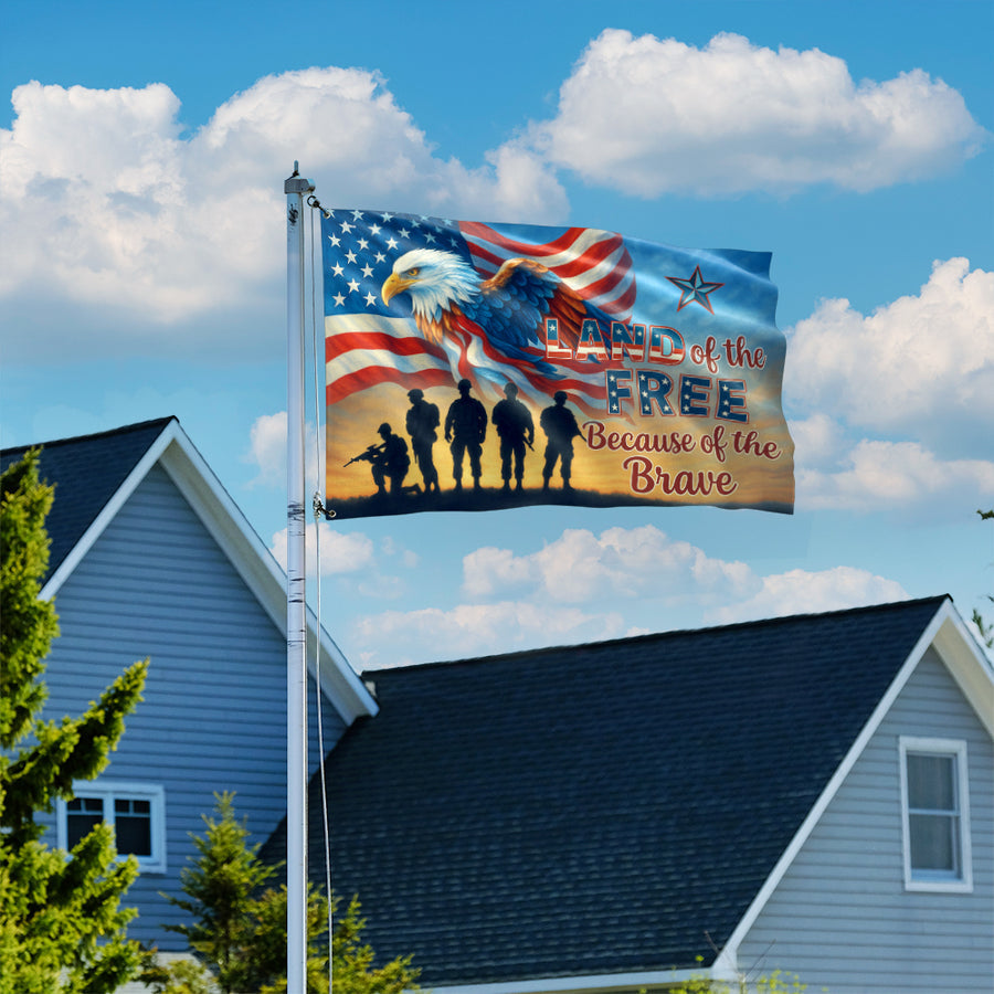 Memorial Day Eagle Land Of The Free Veteran Grommet Flag-Myprintsy