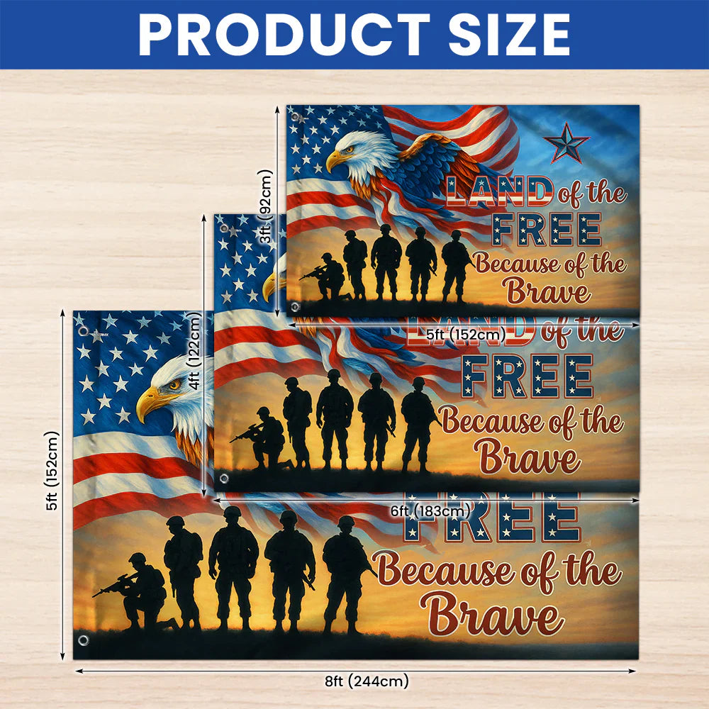 Memorial Day Eagle Land Of The Free Veteran Grommet Flag-Myprintsy