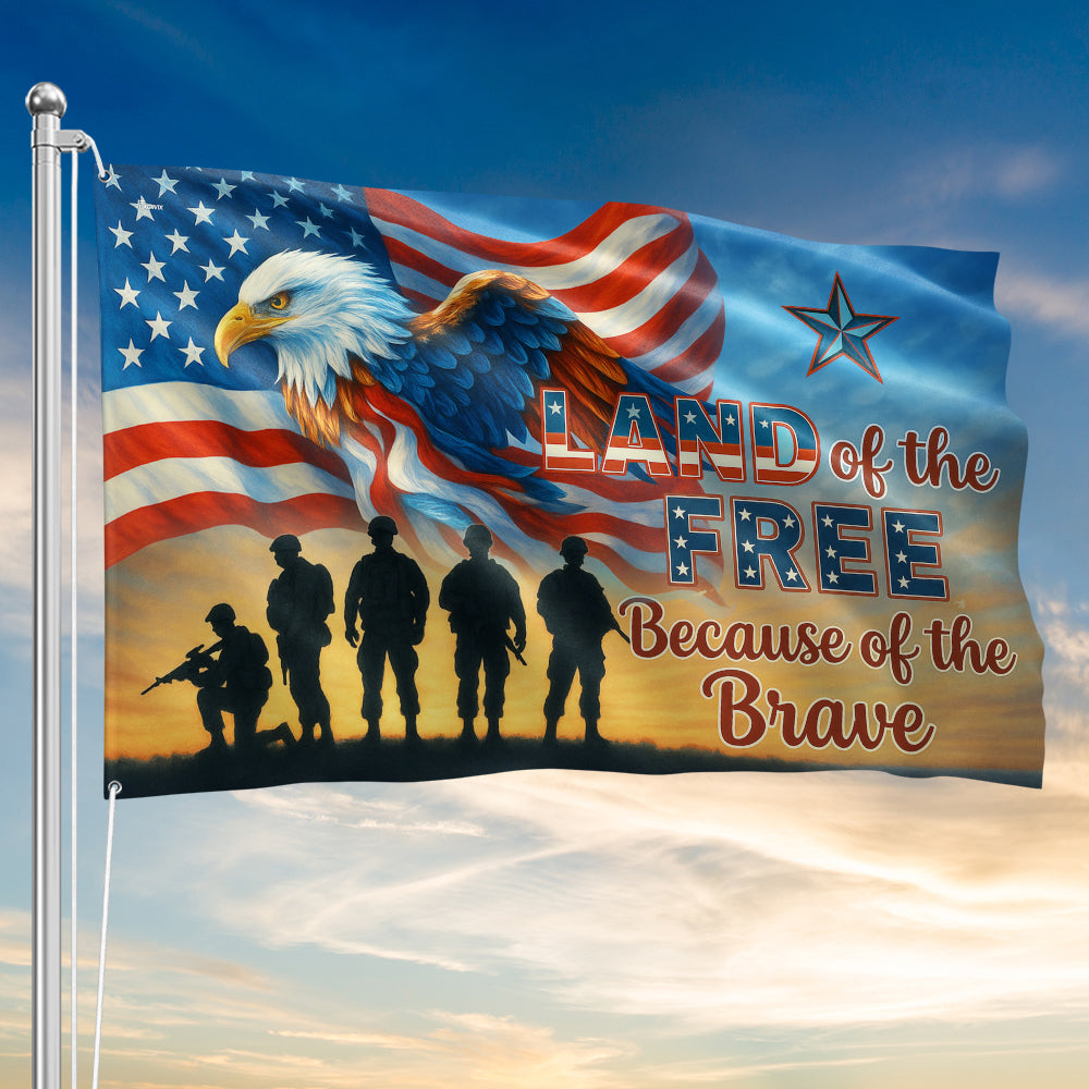 Memorial Day Eagle Land Of The Free Veteran Grommet Flag-Myprintsy