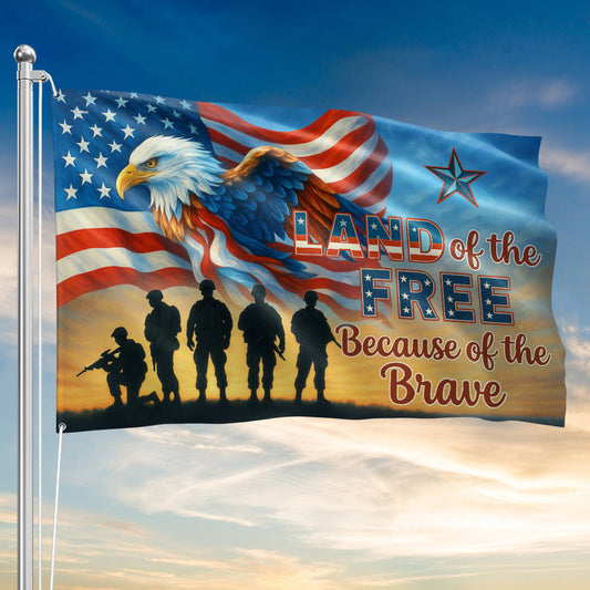 Memorial Day Eagle Land Of The Free Veteran Grommet Flag-Myprintsy