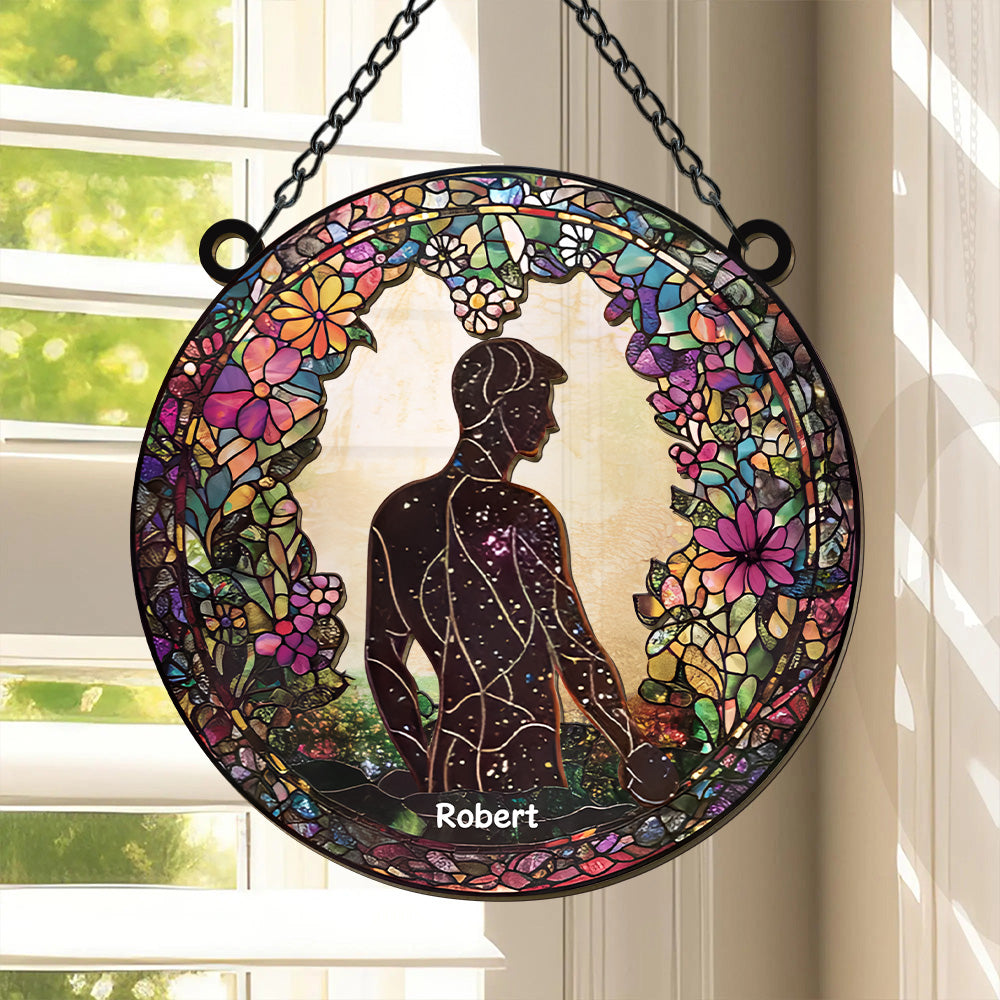 Men Holding Hands - Personalized Window Hanging Suncatcher Ornament - Gifts For Gay Men, Gay Couple Gifts-Myprintsy
