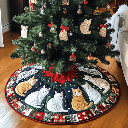 Meowy Christmas Quilted Christmas Tree Skirt VTQ-Myprintsy