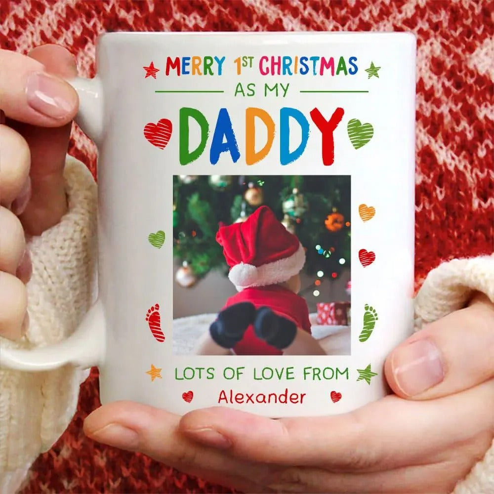 Merry 1st Christmas As My Daddy - Personalized First Xmas Mug - Gift For Dad-Myprintsy