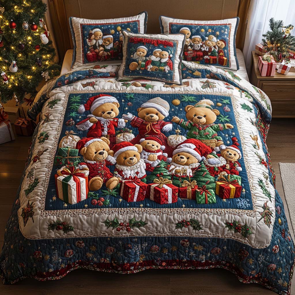 Merry Bears -Piece Quilted Bedding Set VTQ-Myprintsy