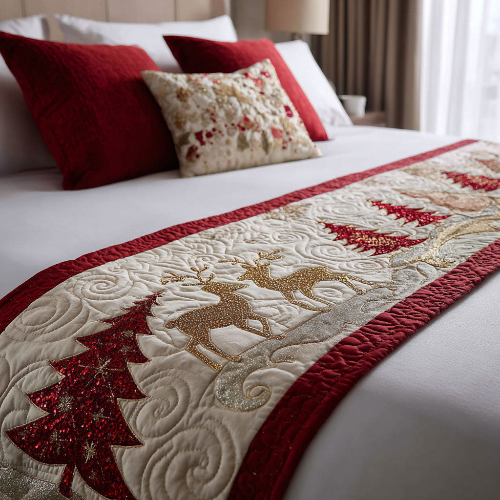 Merry Boughs Quilted Bed Runner VTQ-Myprintsy
