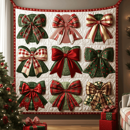 Merry Bow Magic Quilted Blanket VTQ-Myprintsy