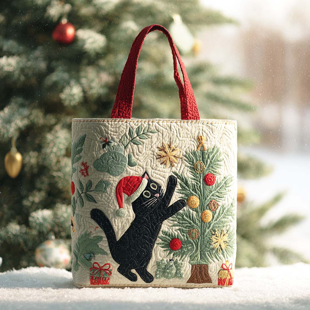 Merry Cat Quilted Tote Bag VTQ-Myprintsy