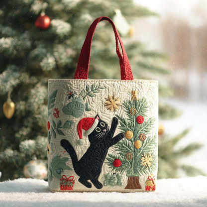 Merry Cat Quilted Tote Bag VTQ-Myprintsy