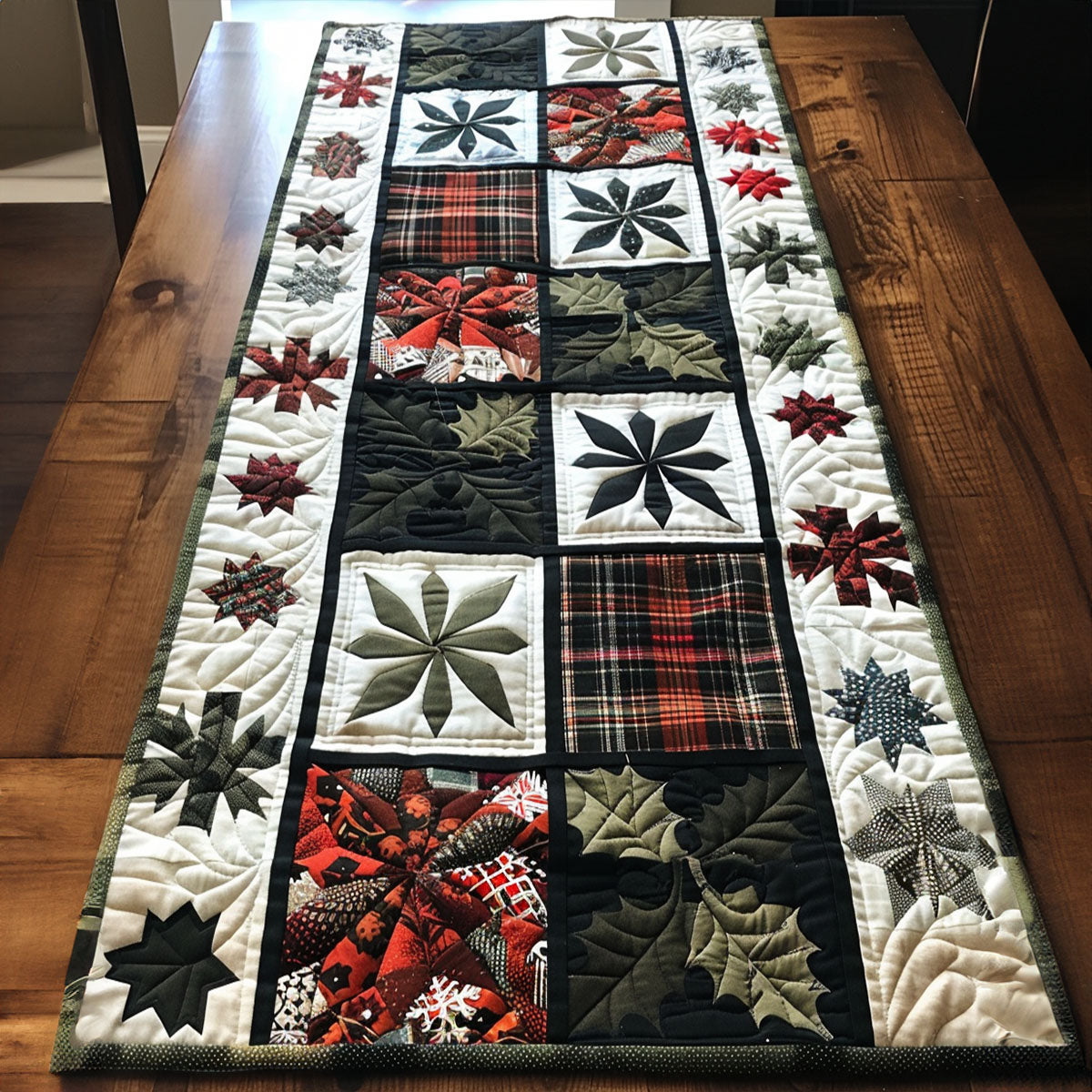 Merry Christmas Charm Quilted Table Runner VTQ-Myprintsy