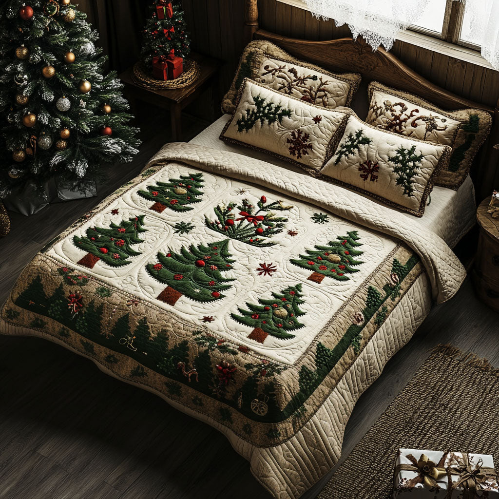 Merry Christmas Journey -Piece Quilted Bedding Set VTQ-Myprintsy