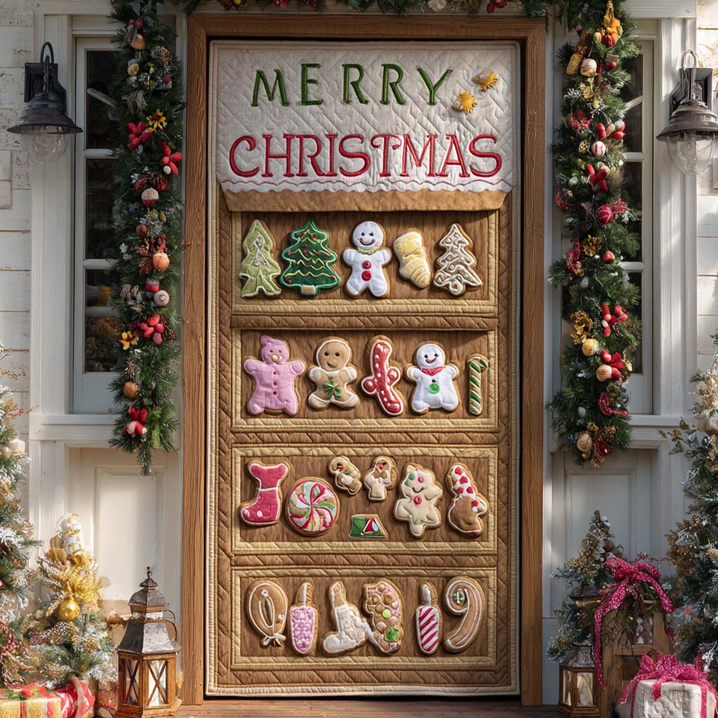 Merry Cookie Greetings Quilted Door Cover VTQ-Myprintsy