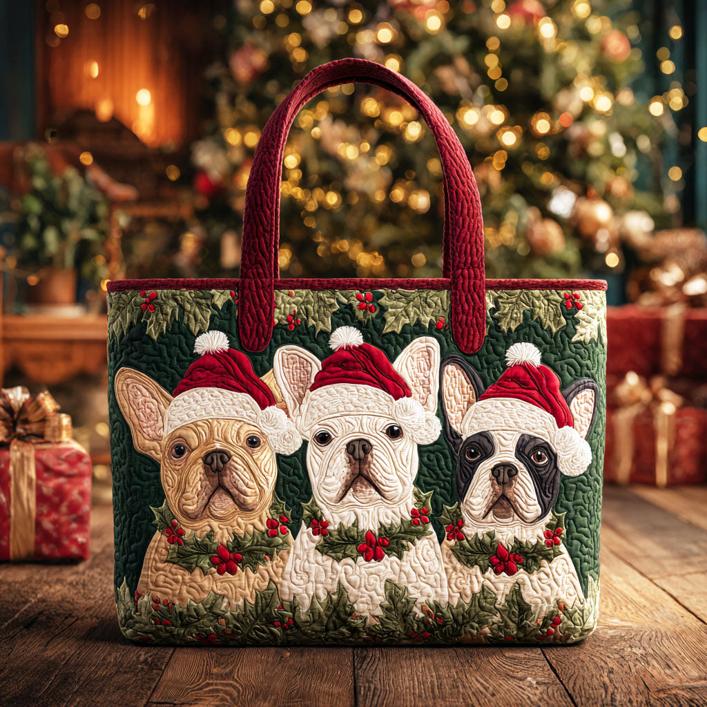 Merry Frenchies Quilted Tote Bag VTQ-Myprintsy