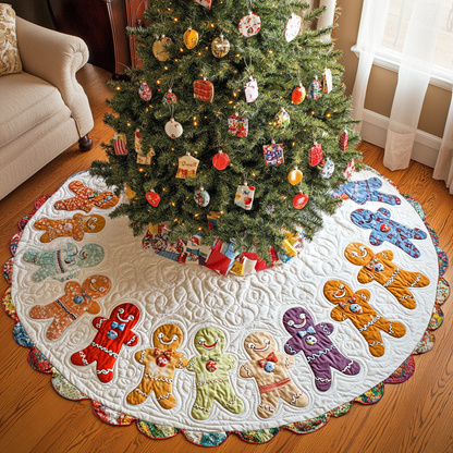Merry Ginger Men Christmas Quilted Tree Skirt VH-Myprintsy