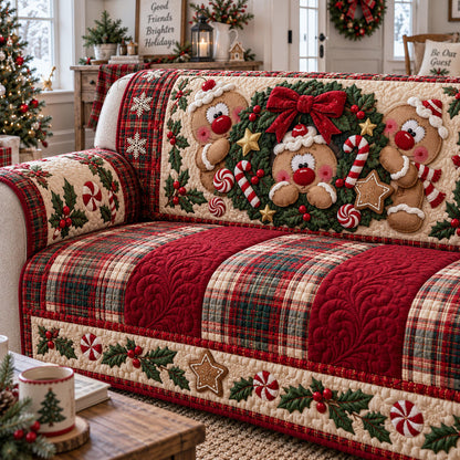 Merry Gingerbread Moments Quilted Sofa Cover VTQ-Myprintsy