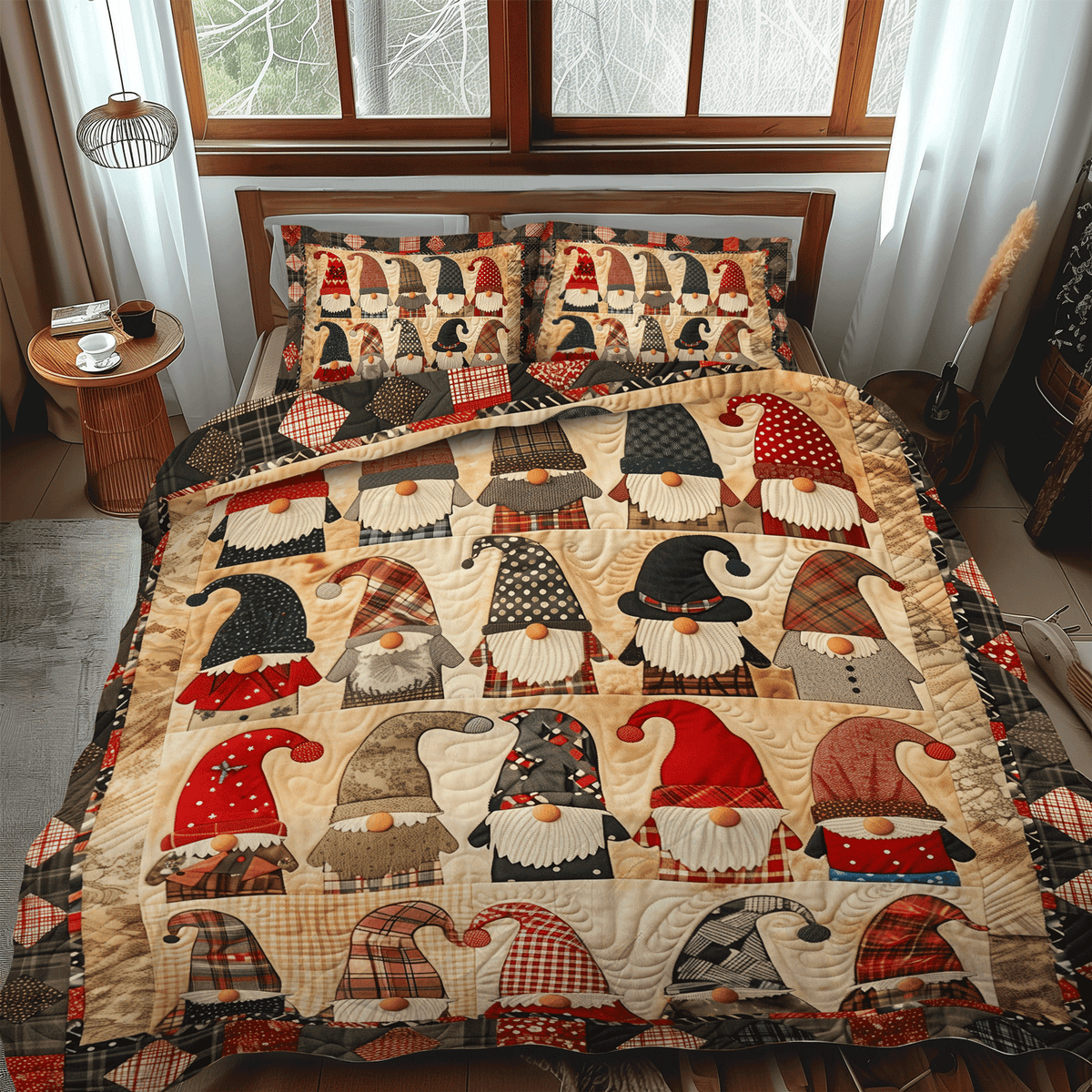 Merry Gnome -Piece Quilted Bedding Set VTQ-Myprintsy