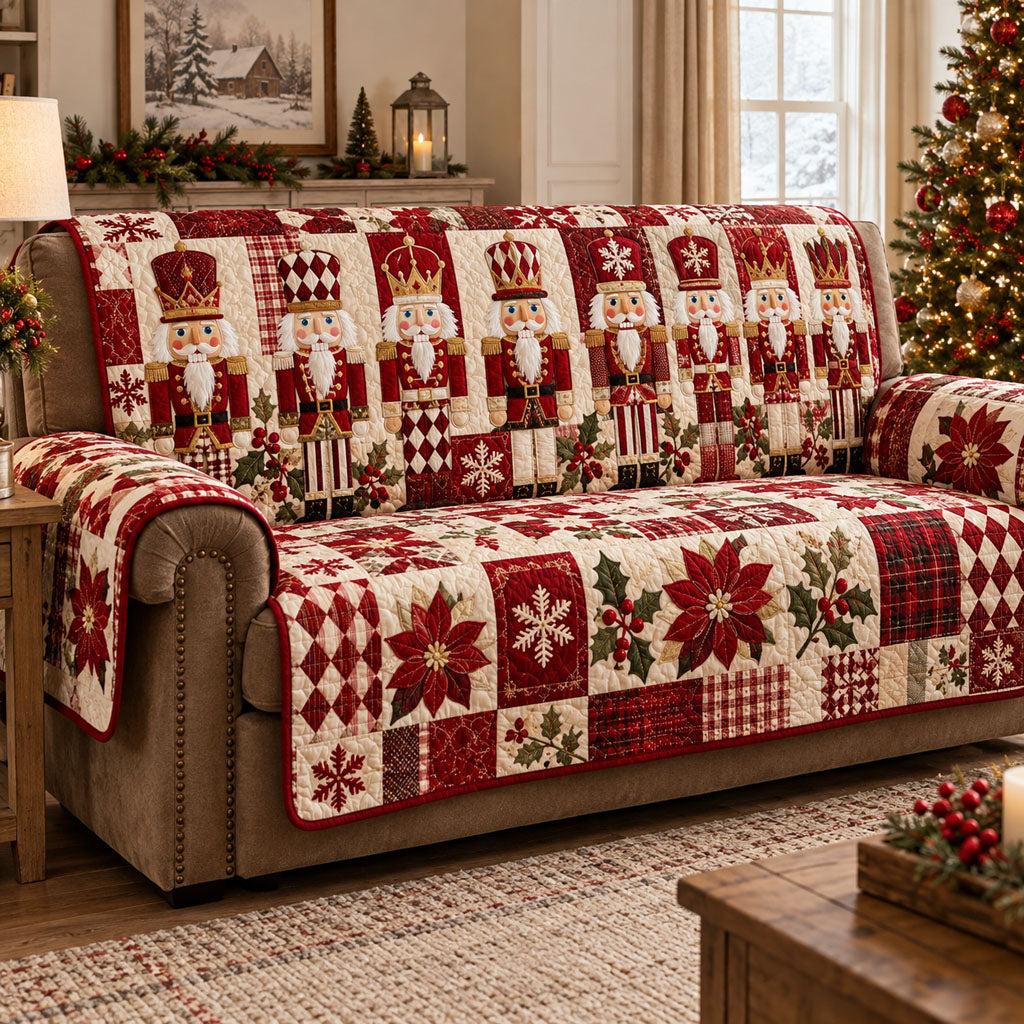 Merry Nutcracker Magic Quilted Sofa Cover VTQ-Myprintsy
