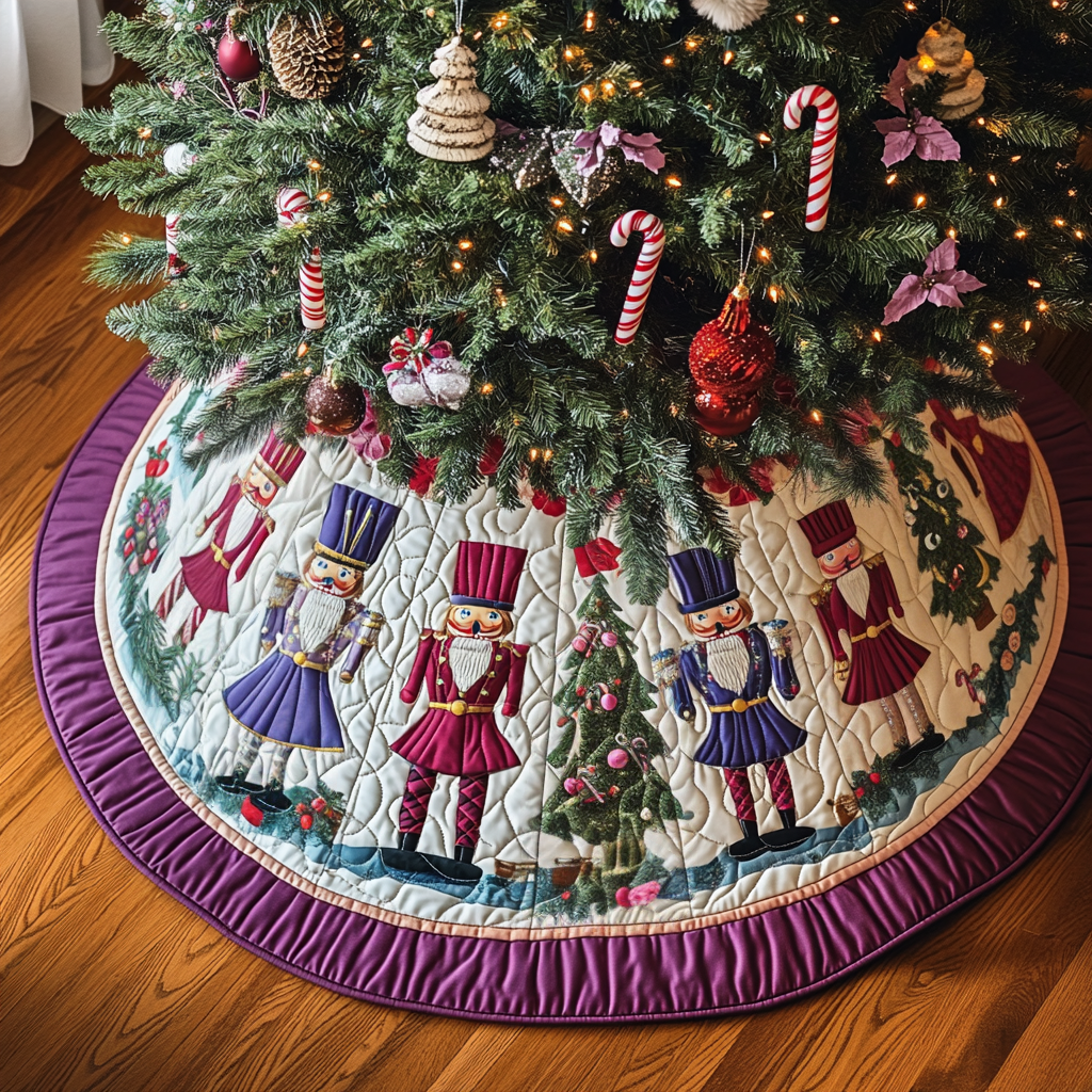 Merry Nutcrackers Quilted Christmas Tree Skirt VH VTQ-Myprintsy
