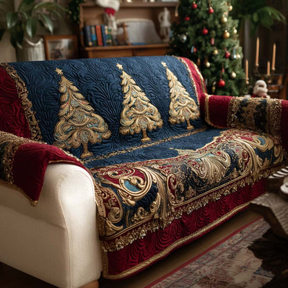 Merry Pine Scene Quilted Sofa Cover VTQ-Myprintsy