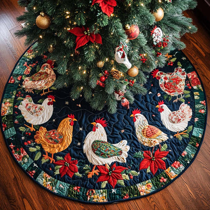 Merry Poultry Christmas Quilted Tree Skirt-Myprintsy