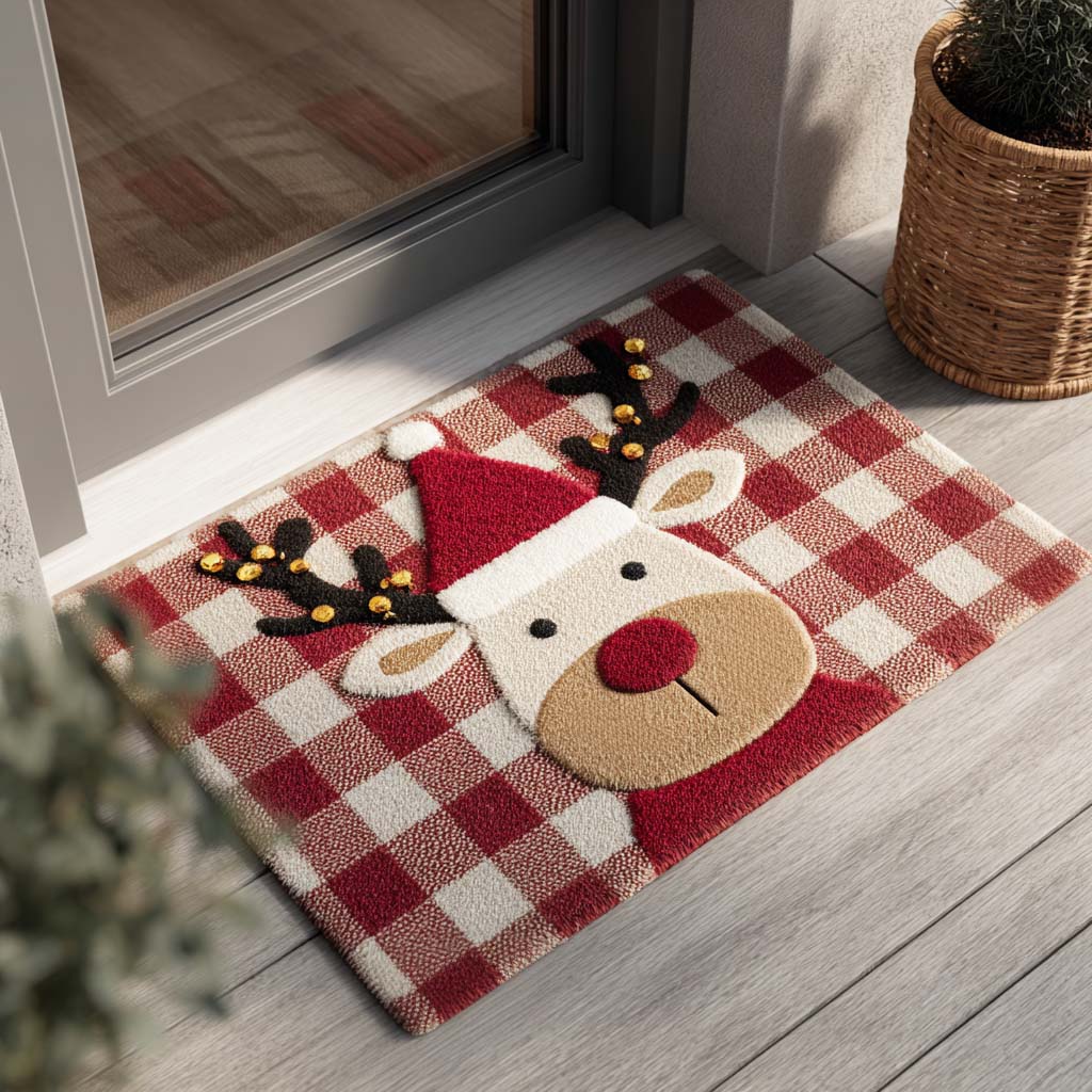 Merry Reindeer Doormat VTQ-Myprintsy