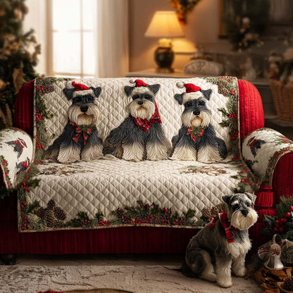 Merry Schnauzer Quilted Sofa Cover VTQ-Myprintsy