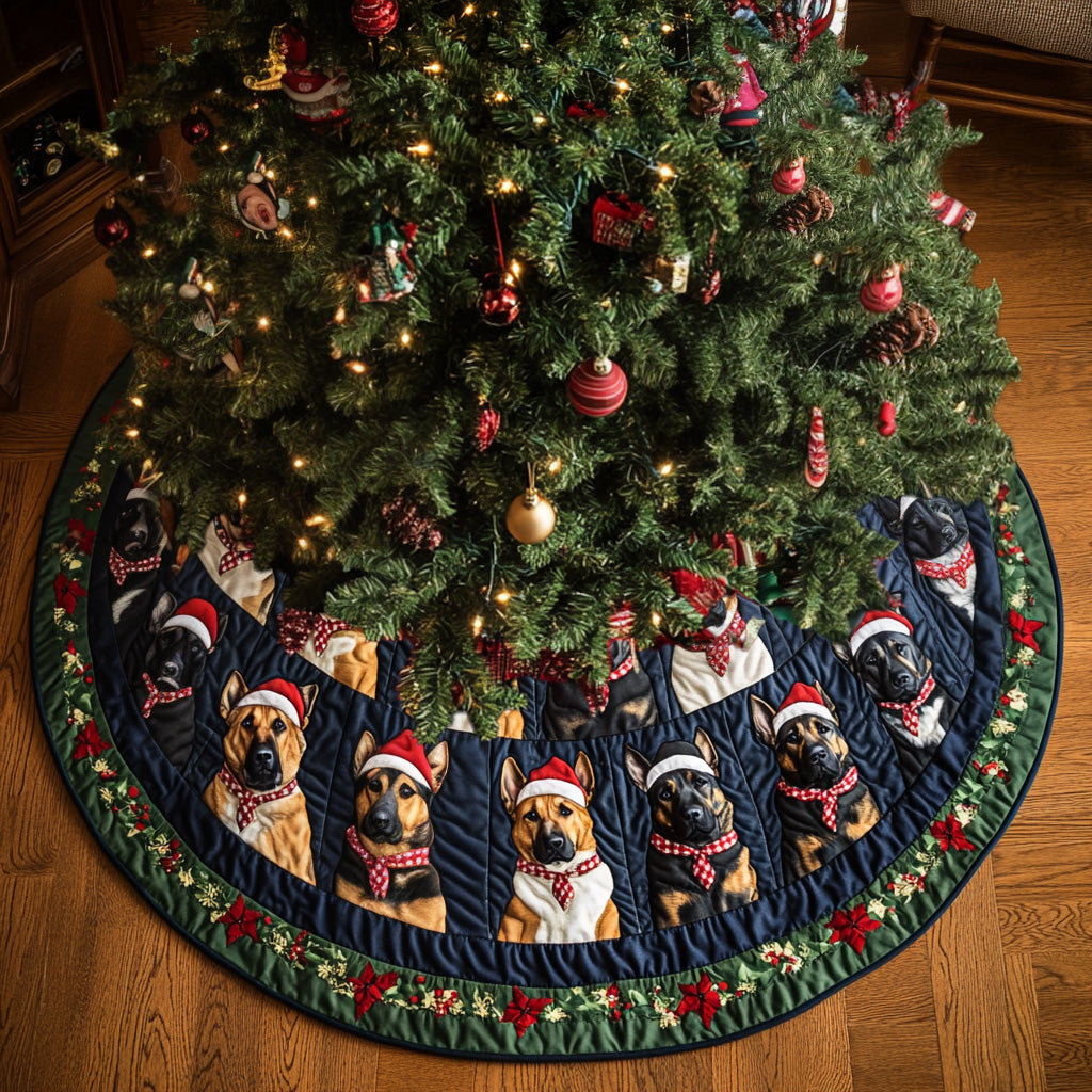 Merry Shepherd Whispers Quilted Christmas Tree Skirt-Myprintsy
