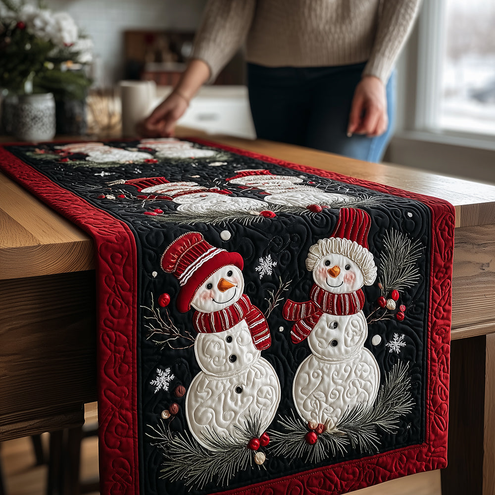 Merry Snow Friends Quilted Table Runner VTQ-Myprintsy