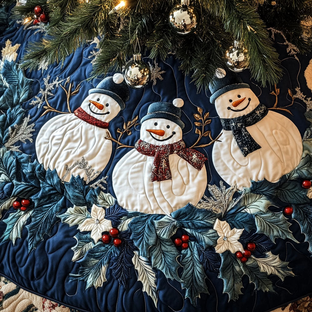 Merry Snow Quilted Christmas Tree Skirt VTQ-Myprintsy