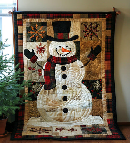 Merry Snowman Quilted Blanket VTQ-Myprintsy