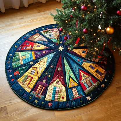 Merry Snowy Delight Quilted Round Mat PD VTQ-Myprintsy
