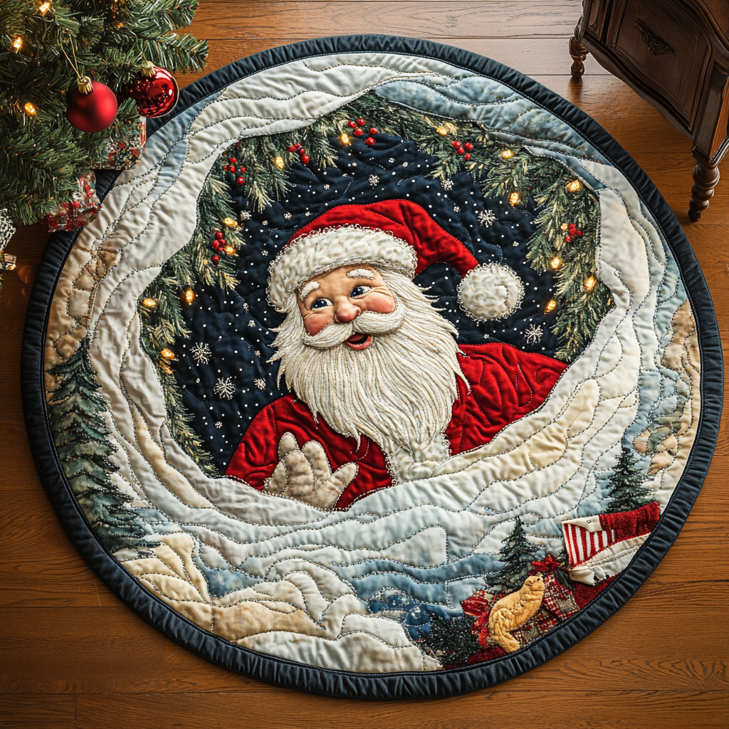 Merry and Bright Quilted Round Mat PD VTQ-Myprintsy