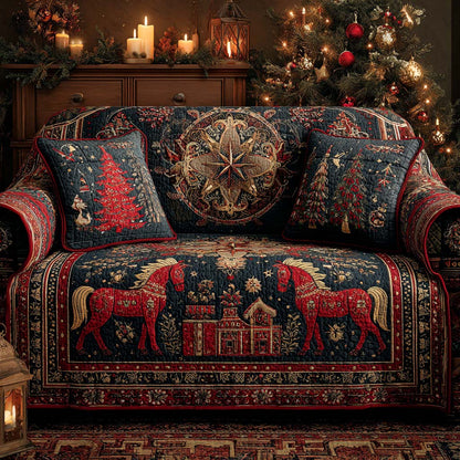 Midnight Barnyard Noel Quilted Sofa Cover VTQ-Myprintsy
