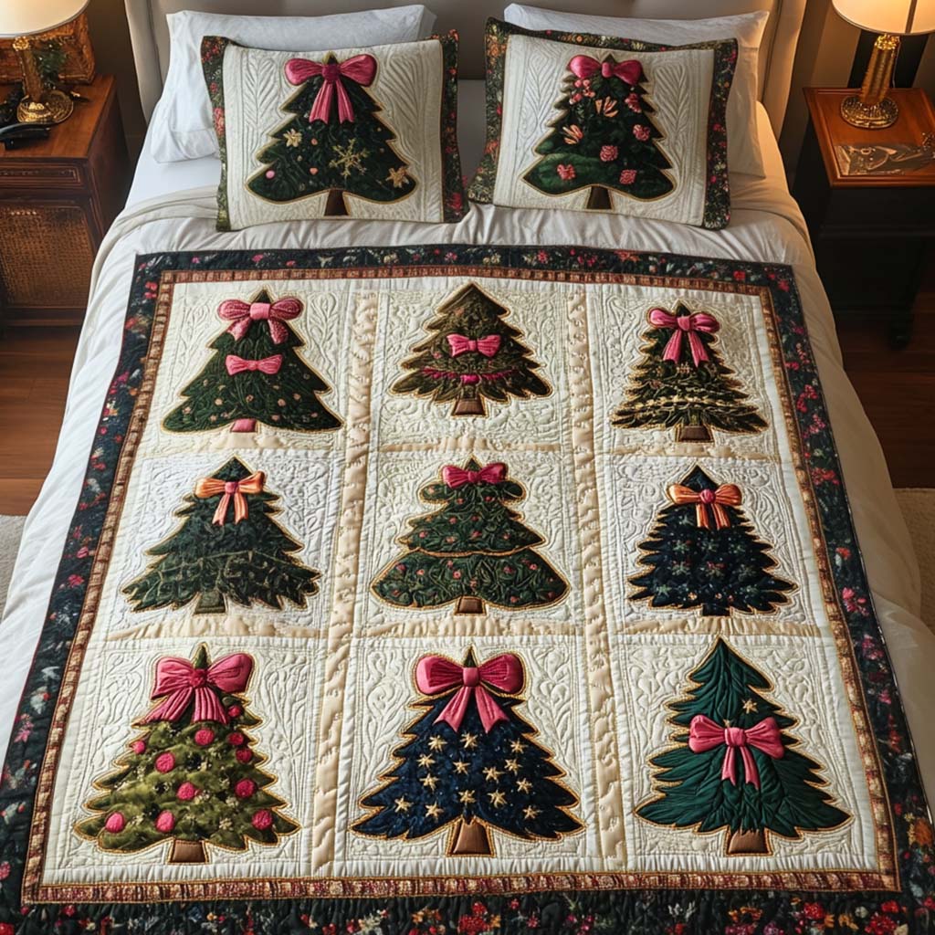 Midnight Bow -Piece Quilted Bedding Set VTQ-Myprintsy