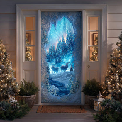 Midnight Frost Forest Quilted Door Cover VTQ-Myprintsy