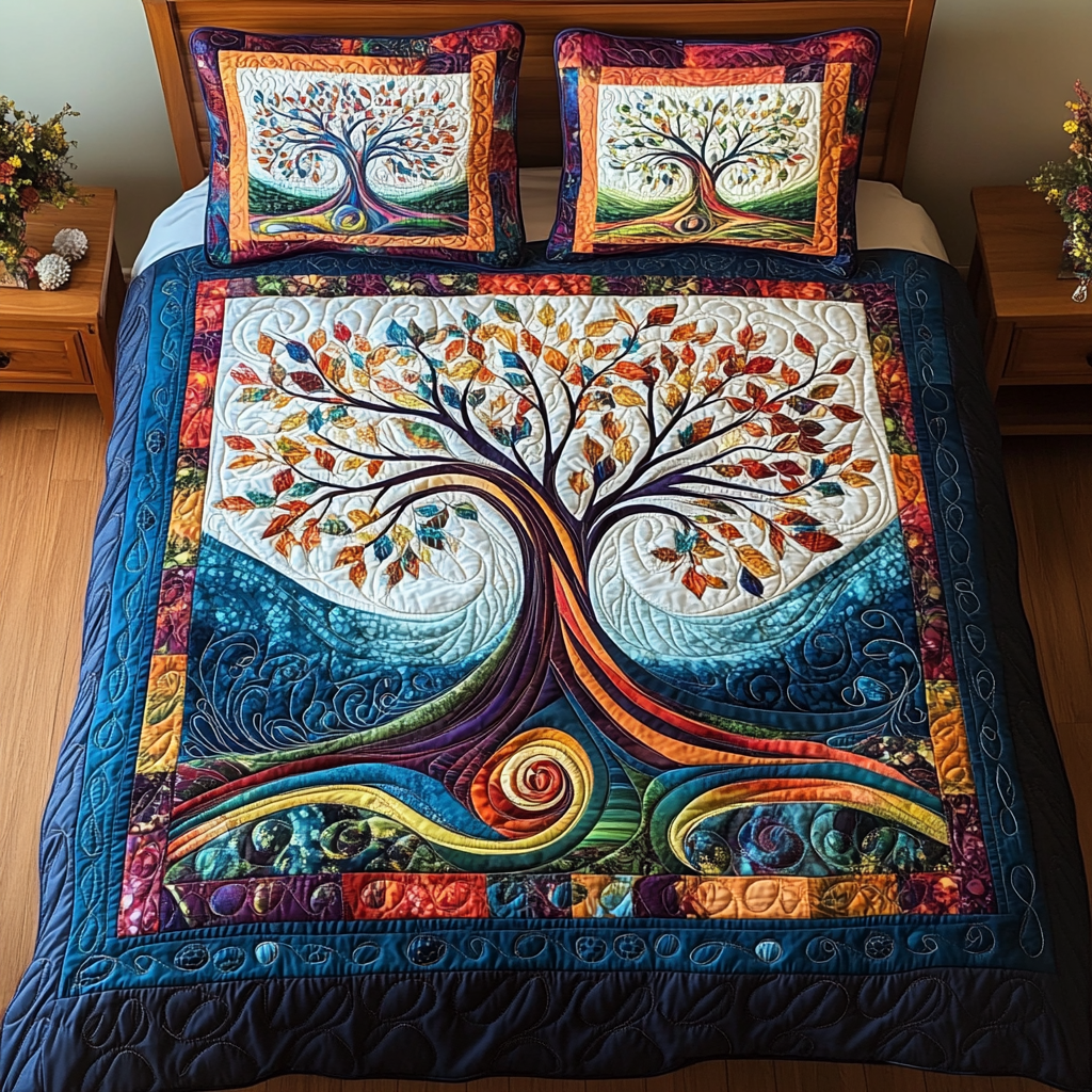 Midnight Garden Harmony -Piece Quilted Bedding Set VTQ-Myprintsy