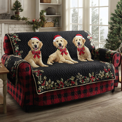 Midnight Golden Retriever Quilted Sofa Cover VTQ-Myprintsy