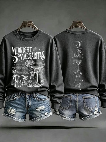 Midnight Margaritas - Halloween Witch Casual Sweatshirt-Myprintsy