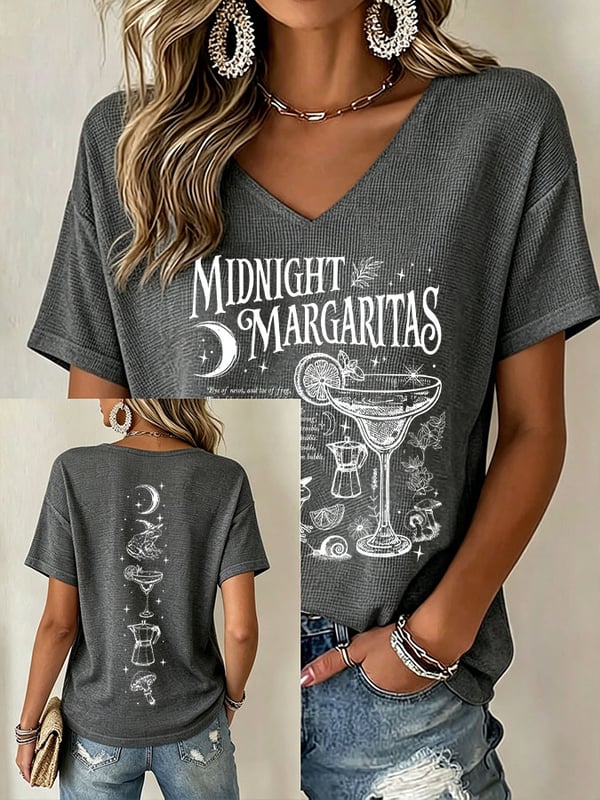 Midnight Margaritas - Halloween Witch Casual T-Shirt-Myprintsy