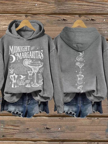 Midnight Margaritas - Halloween Witch Shirt Hooded Sweater-Myprintsy