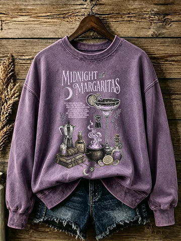 Midnight Margaritas - Halloween Witch Sweatshirt-Myprintsy