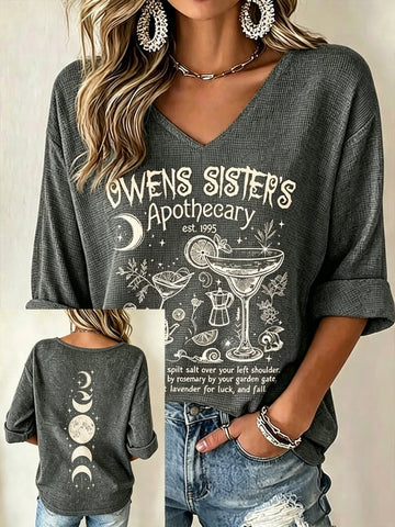 Midnight Margaritas - Halloween Witch V Neck Top-Myprintsy