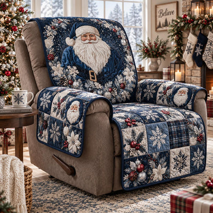 Midnight Santa Snowfall Quilted Sofa Cover VTQ-Myprintsy