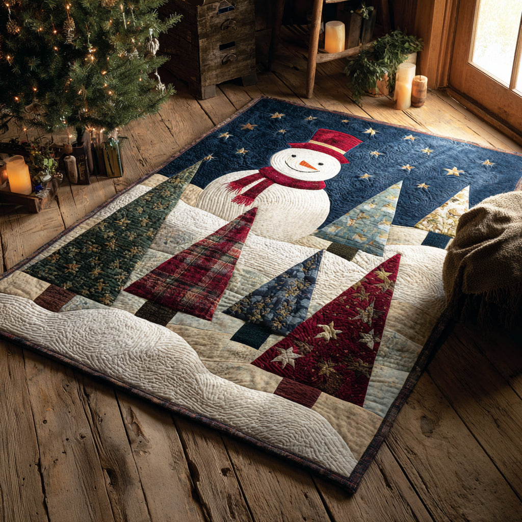 Midnight Snowman Star Area Rug VTQ-Myprintsy